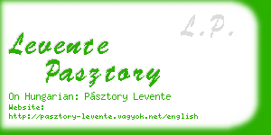 levente pasztory business card
